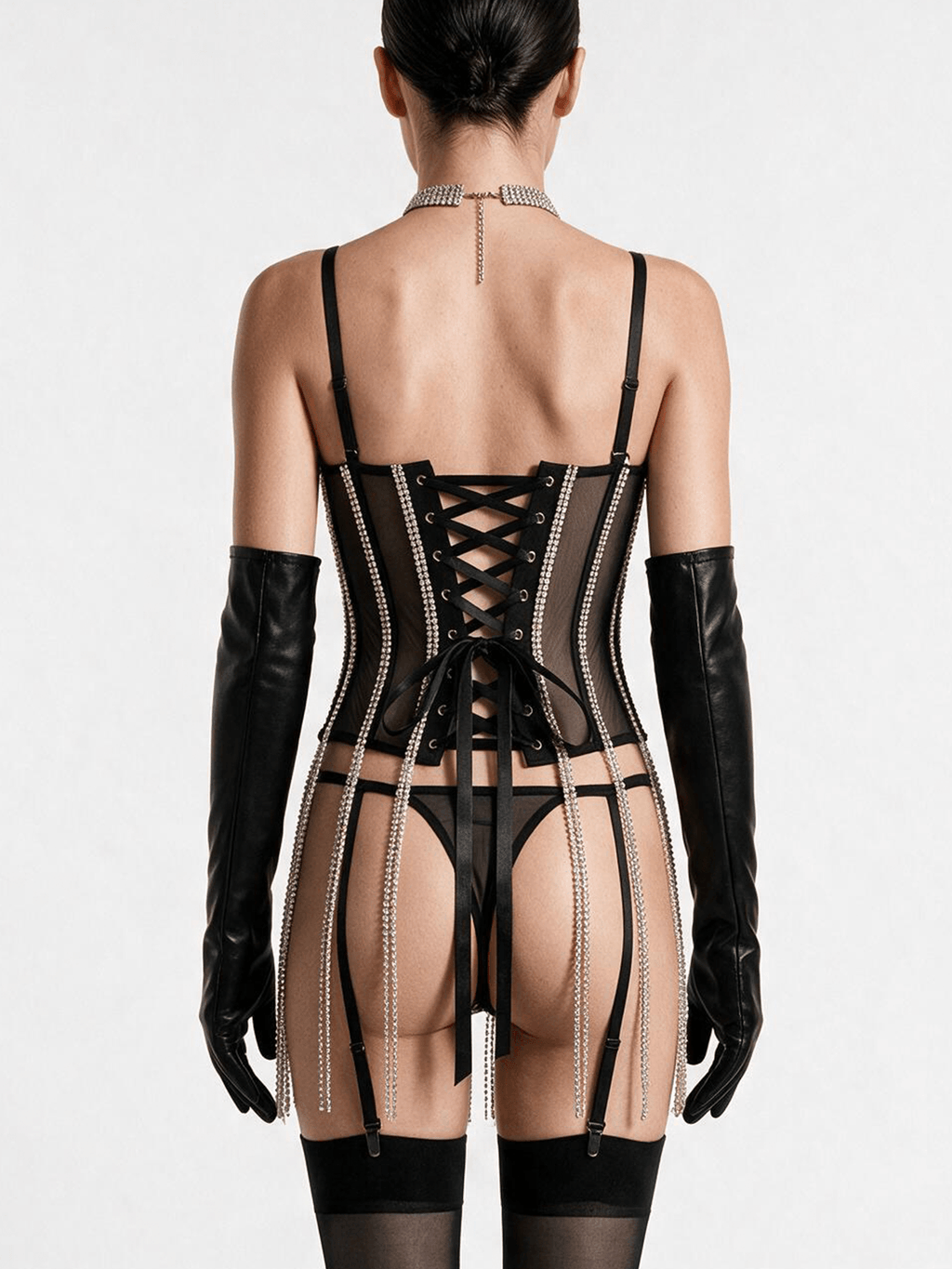 Crystal Tassel Bustier Set