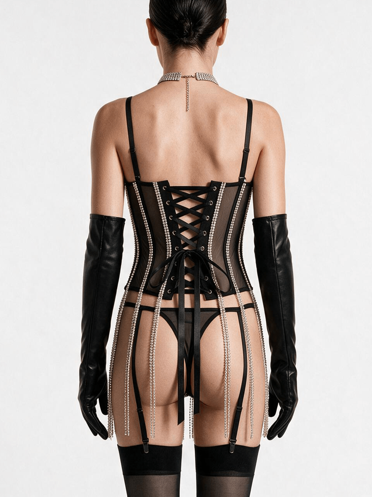 Crystal Tassel Bustier Set