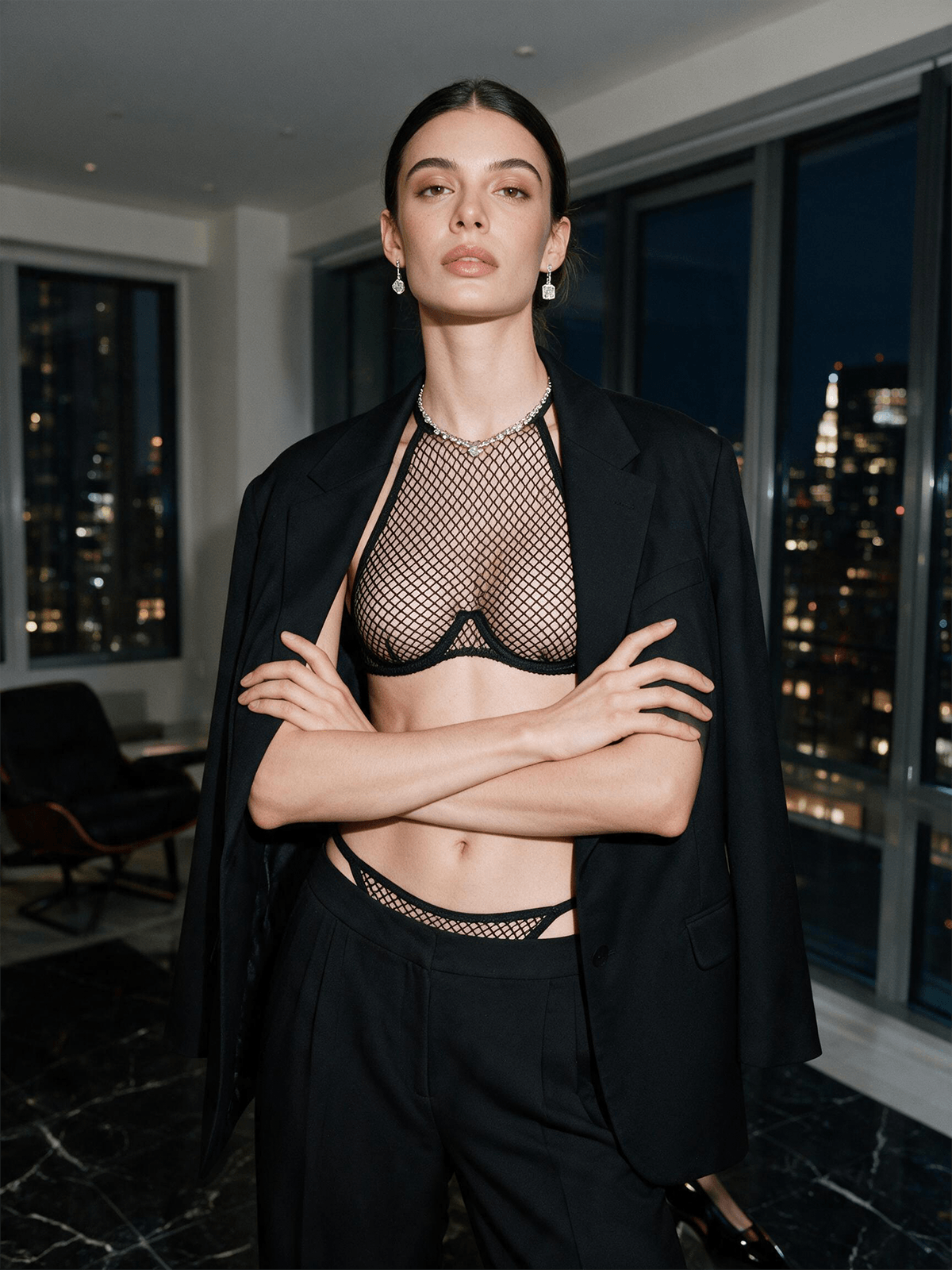 Sheer Mesh Two-Piece Set