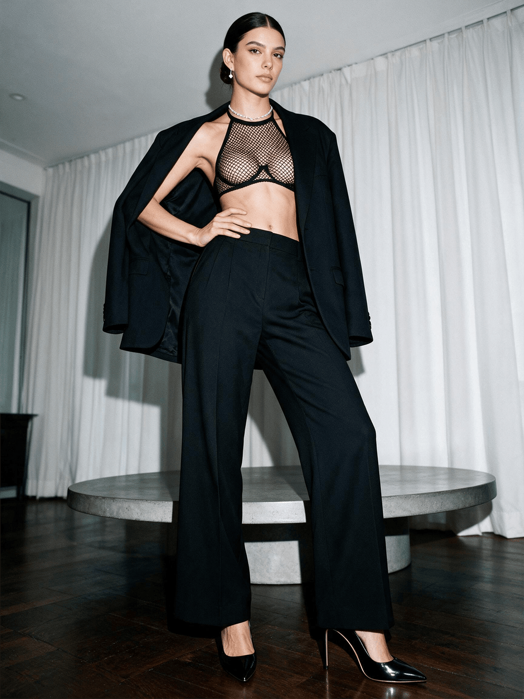 Sheer Mesh Two-Piece Set