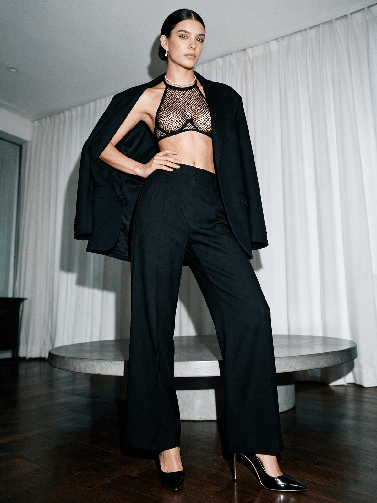 Sheer Mesh Two-Piece Set