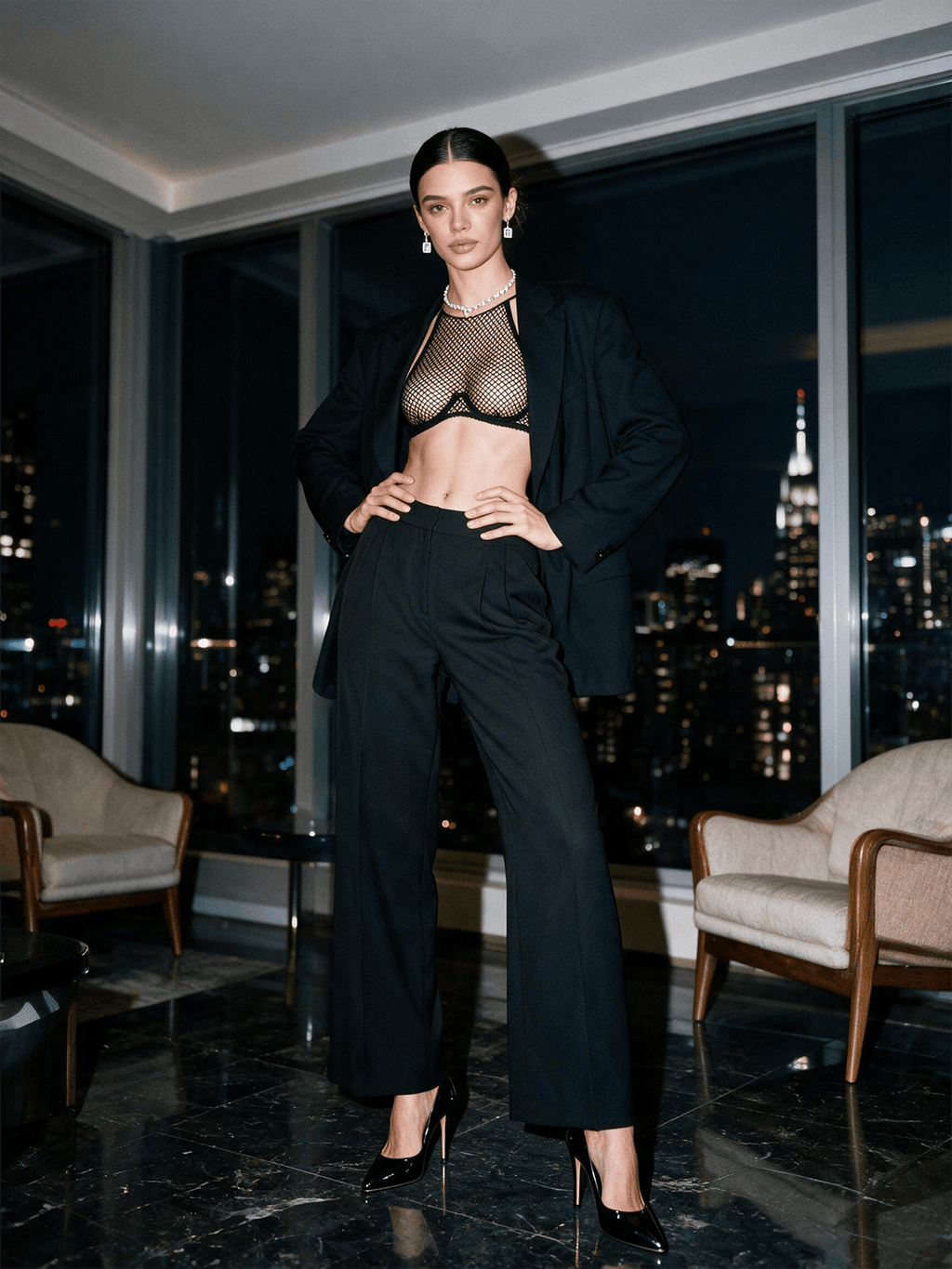 Sheer Mesh Two-Piece Set