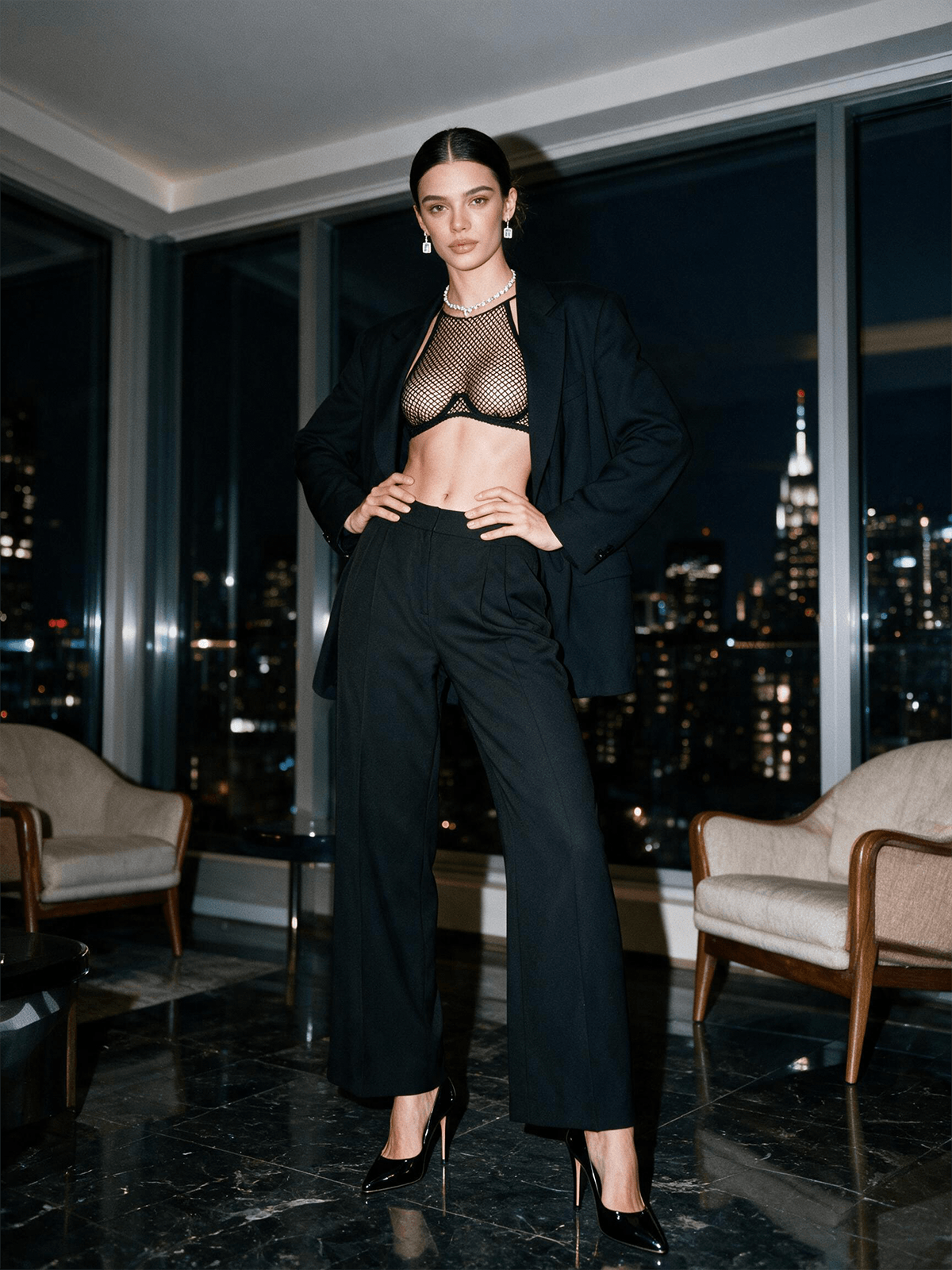 Sheer Mesh Two-Piece Set